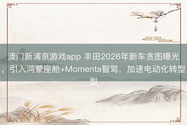 澳门新浦京游戏app 丰田2026年新车贪图曝光,引入鸿蒙座舱+Momenta智驾,加速电动化转型