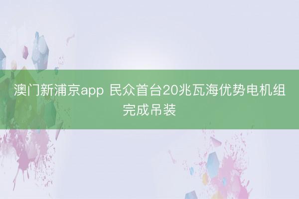 澳门新浦京app 民众首台20兆瓦海优势电机组完成吊装