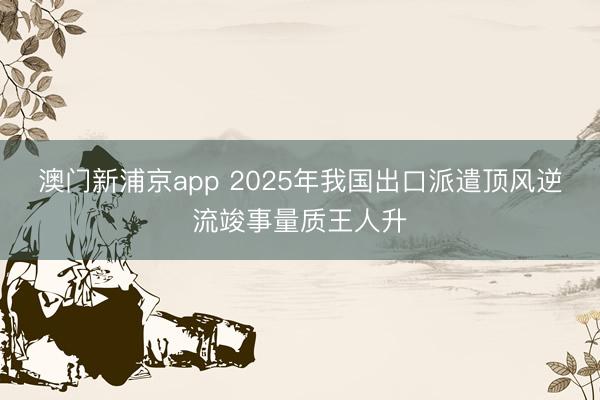 澳门新浦京app 2025年我国出口派遣顶风逆流竣事量质王人升