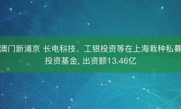 澳门新浦京 长电科技、工银投资等在上海栽种私募投资基金， 出资额13.46亿